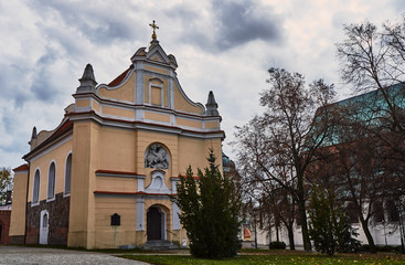 Fototapeta premium Baroque facade of the church in Gniezno.