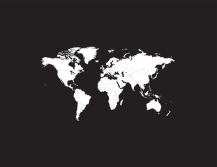 World map white color flat design