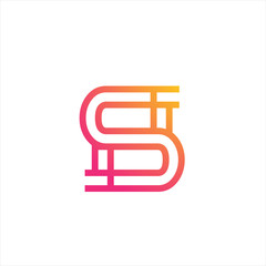 Letter S Lines Color Logo