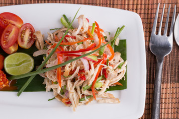  Spicy Chicken salad, Thai food.