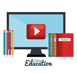 online education set icons vector illustration design