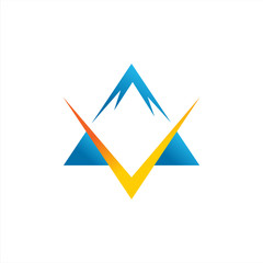 Mountain letter v triangle logo