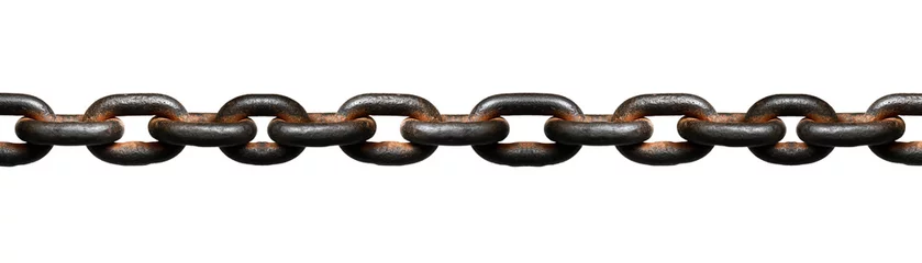 Foto op Aluminium Rusty chain isolated on white background © Avantgarde