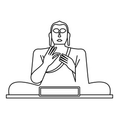Statue of Buddha icon. Outline illustration of Buddha statue vector icon for web