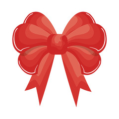 christmas bow ribbon icon vector illustration design