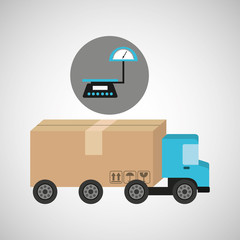 delivery truck concept weight scale icon vector illustration eps 10