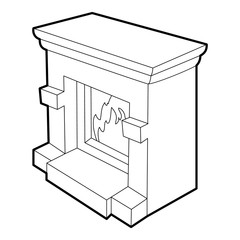 Fireplace icon. Isometric 3d illustration of fireplace vector icon for web