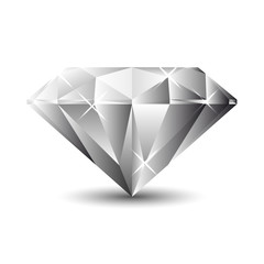 Diamond isolated on a white background. Vector Illustration