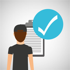 man delivery checking goods icon vector illustration eps 10