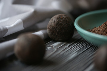 Balls with cocoa, a souvenir of the republic Domenicali