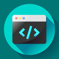 Coding icon vector flat program app