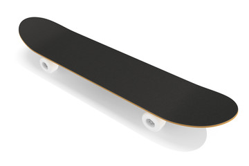 3d rendering skateboard deck isolated on white background.