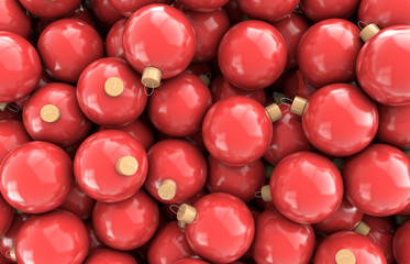 Red Christmas balls, 3D illustration