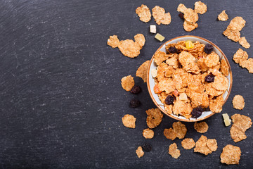 Obraz na płótnie Canvas breakfast with cereal flakes