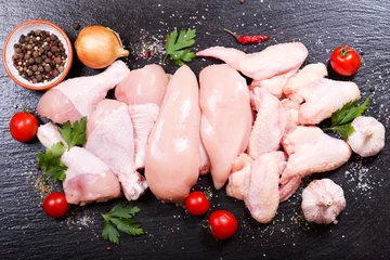 Crédence de cuisine en verre imprimé Viande viande de poulet fraîche