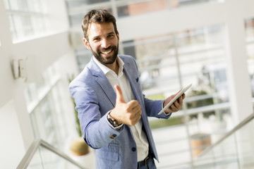 Businessman with tablet