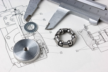 mechanical scheme and calipers