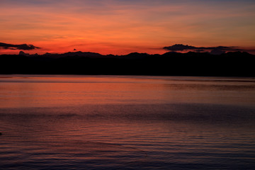 abstract Sunset at lake