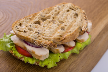 turkey with bread and vegetables