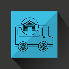 storage building transport delivery truck vector illustration eps 10