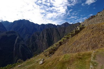 Fototapeta na wymiar The inca city of Machu Picchu in Peru 