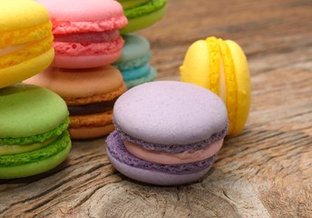 Sweet and colourful french macaroons