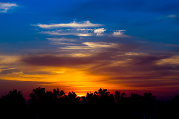 Fototapeta premium Sunrise and cloudy sky