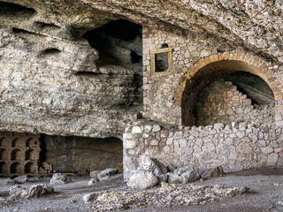 Grotto Chaliapin (Golitsyn) with wine racks, Crimea