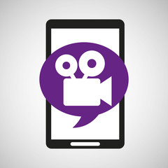 black mobile phone film camera network vector illustration eps 10