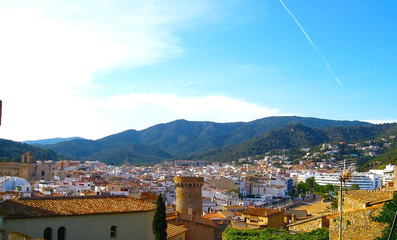 Obraz premium View of Tossa de Mar village from ancient castle, Costa Brava, Catalunia, Spain