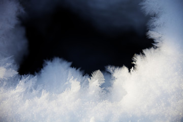 Winter background - snow frozen pattern
