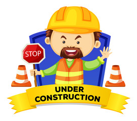 Occupation wordcard with word under construction