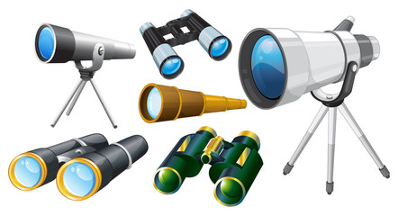 Different designs of telescopes