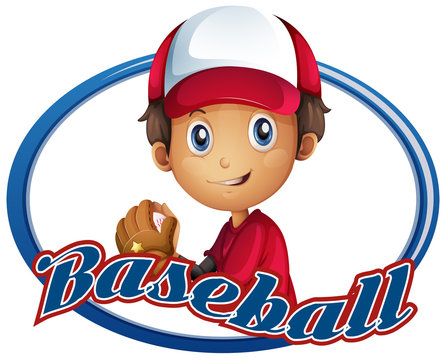 Sport logo design with baseball player