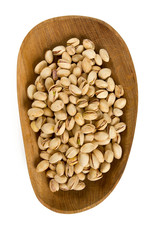 roasted and salted pistachio nut isolated on white