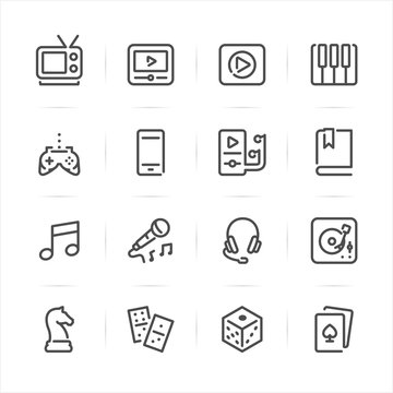 Entertainment icons with White Background 