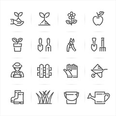 Gardening icons with White Background 