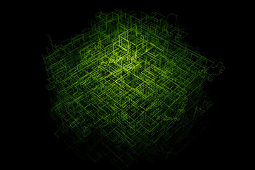 3d rendering abstract background. Digital Lines. Abstract technology Lines. Massive of orthogonal lines
