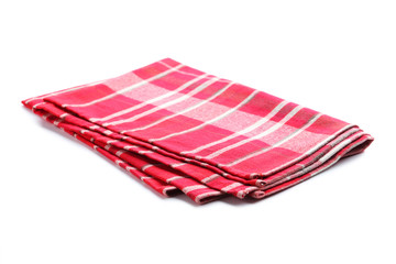 Folded napkin on white background