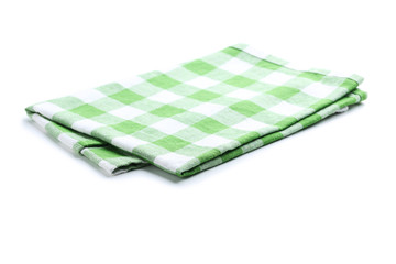 Folded napkin on white background