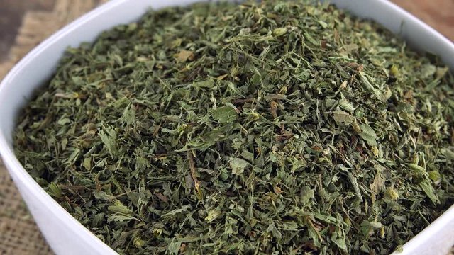 Dried Stevia Leaves (as seamless loopable rotating 4k UHD footage)