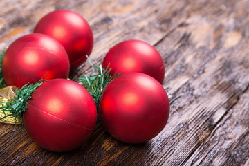 Christmas toy on a wooden background