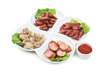 chopped sausages