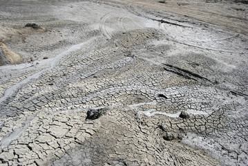 Consolidated mud at mud volcano site in Gobustan, Azerbaijan.