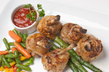 dishes of roast meat