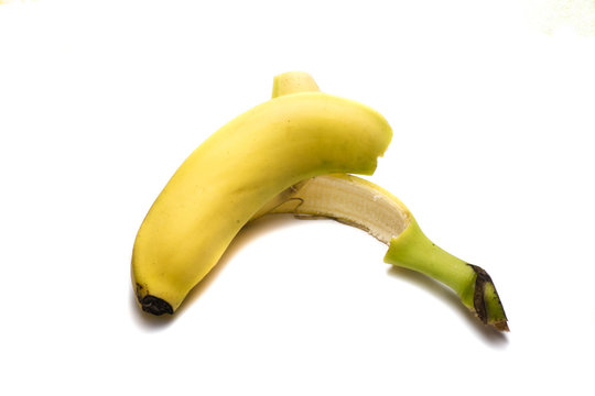 Bananenschale auf weißen Hintergrund