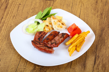 Grilled sausages