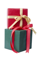 gift box with ribbon bow isolated on white background