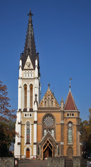 Fototapeta na wymiar Parish Church of Sacred Heart of Jesus in Cesky Tesin. Czech Republic