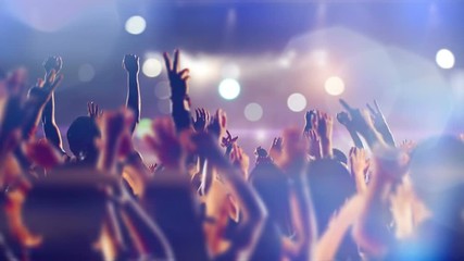 Footage of a crowd partying, dancing at a concert. Shot on RED EPIC Cinema Camera in slow motion. - Powered by Adobe